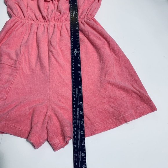 Palm Harbour 80s Playsuit Romper Sz L Tube Top Pink Lipstick Fish Embroider Cove - Picture 9 of 11